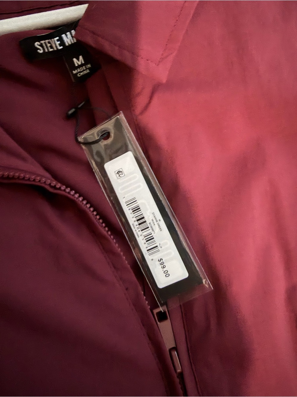 Steve Madden Wine-Red Collared Zip bubble dress - Picture 3 of 3